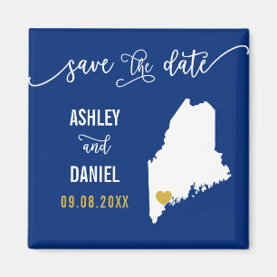 Aimant Marine Maine Wedding Enregistrer la carte des date