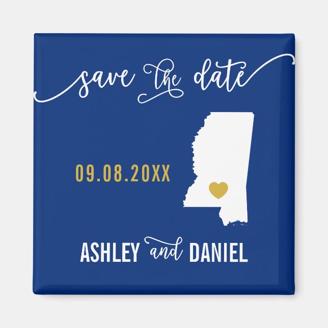 Aimant Marine Mississippi Mariage Enregistrer la carte de (Devant)