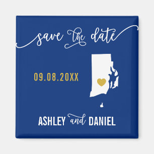 Aimant Marine Rhode Island Wedding Save the Date Map