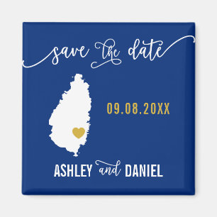 Aimant Marine Sainte-Lucie Mariage Sauvez la carte des da