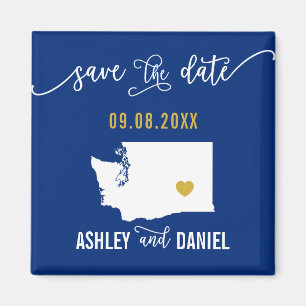 Aimant Marine Washington State Wedding Enregistrer la Car