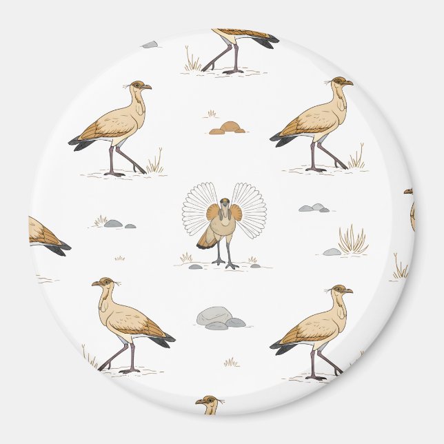 Aimant Marocain couleur crème Motif d'oiseaux (Devant)