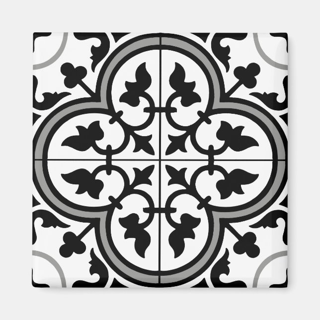Aimant Marocain Motif Carrelage d'ornement (Devant)