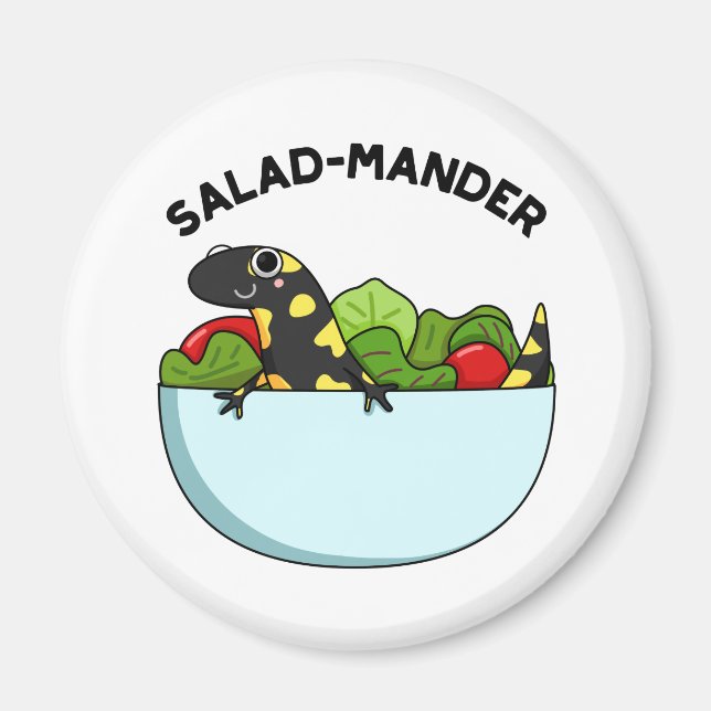 Aimant Marque de salade Funny Salamander Animal Pun (Devant)