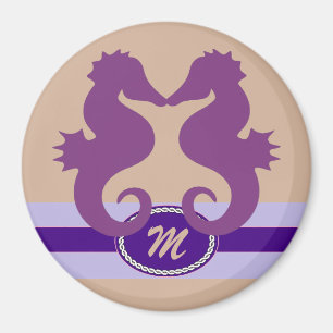 Aimant Marqueur pourpre décoré d'un monogramme de porte
