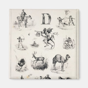 Aimant Marquez avec des lettres D d'une amorce