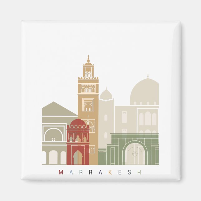 Aimant Marrakesh skyline poster (Devant)