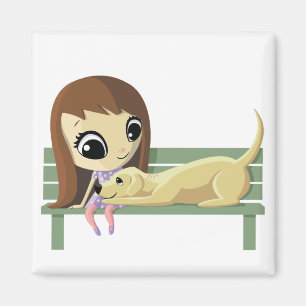 Aimant Mary et croûton le chien