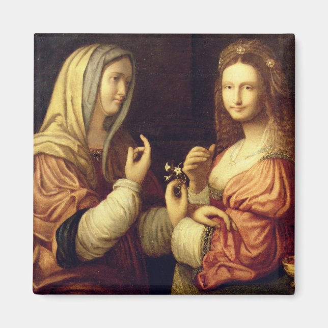 Aimant Mary et Martha (huile sur panneau) (Devant)