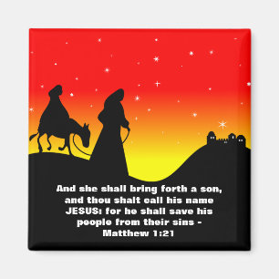 Aimant Mary & Joseph, Bible Scripture Verse