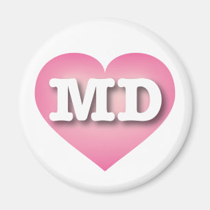 Aimant Maryland Pink Fade Heart - I love MD