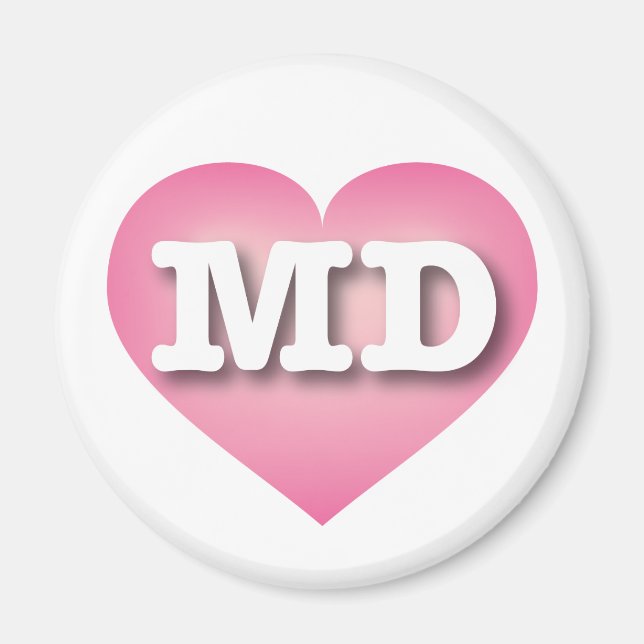Aimant Maryland Rose Fade Heart - J'aime MD (Devant)