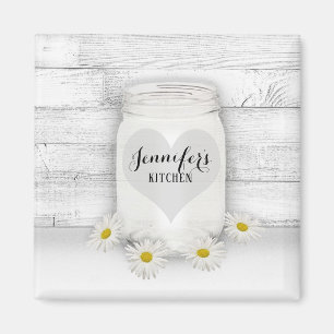 Aimant Mason Jar et Daisies