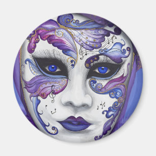Aimant Masque de carnaval pourpre par PSOVART