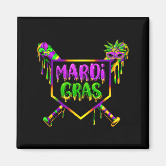 Aimant Masque de fête de carnaval Mardi Gras de baseball