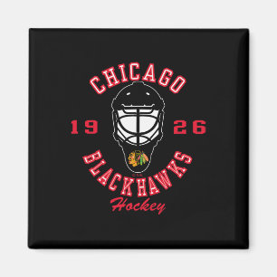 Aimant Masque de hockey des Blackhawks de Chicago Noir Of