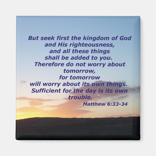 Aimant Matthieu 6:33-34 (Devant)