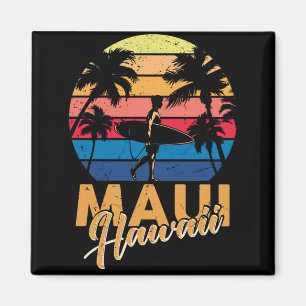 Aimant Maui Hawaii Hawaii vintage Plage surf des années
