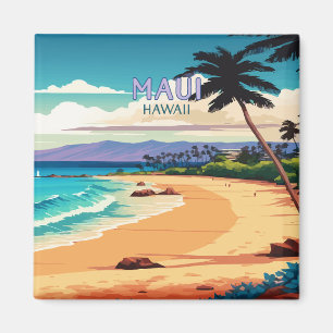 Aimant Maui Hawaii Kaanapali Beach Rétro Vintage