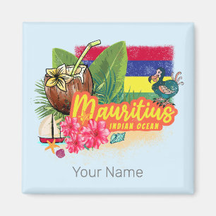 Aimant Maurice Retro Océan Indien Dodo et drapeau Vintage