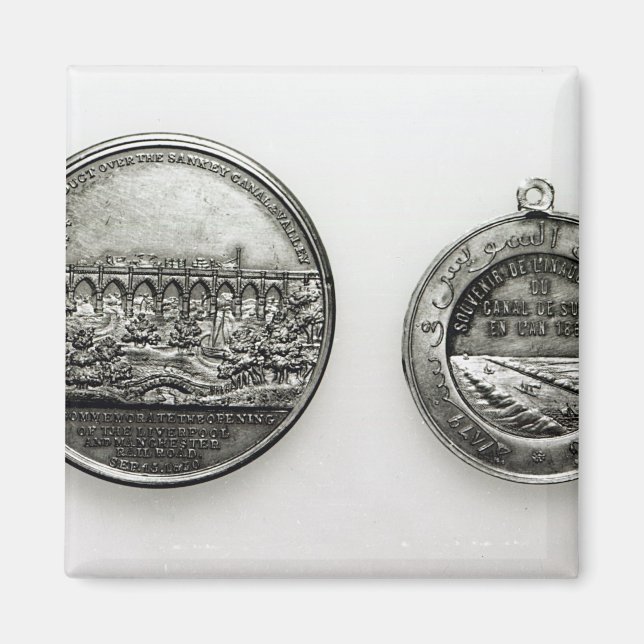 Aimant Médaille commémorant l'ouverture du Suez (Devant)