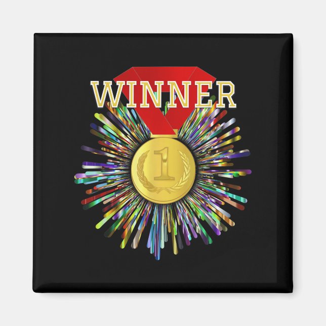 Aimant Médaille d'or #1 du lauréat du prix de la concurre (Devant)