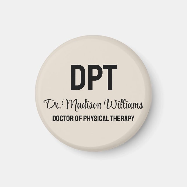 Aimant Médecin DPT personnalisé de la thérapie physique C (Devant)