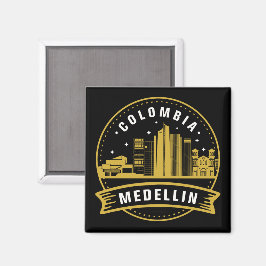 Aimant Medellin Colombie Cityscape Gold