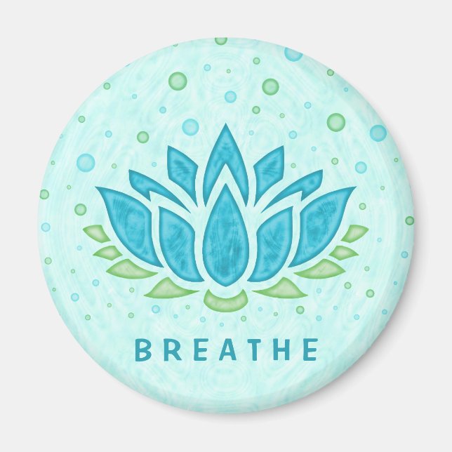 Aimant Méditation Yoga Lotus Fleur Zen | Modèle de texte (Devant)
