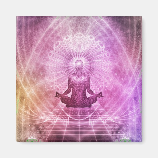 Aimant Méditation Zen Yoga Chakra Spirituel (Devant)