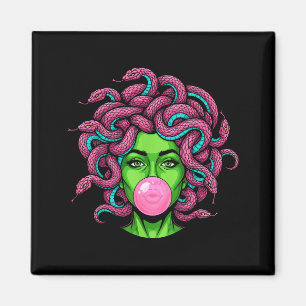 Aimant Medusa soufflant du bubble gum P Art Mythologie De