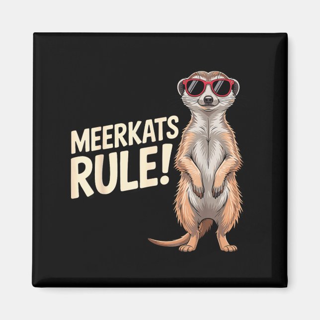 Aimant Meerkat Design For Men Women Kids Zoo Keeper Safar (Devant)