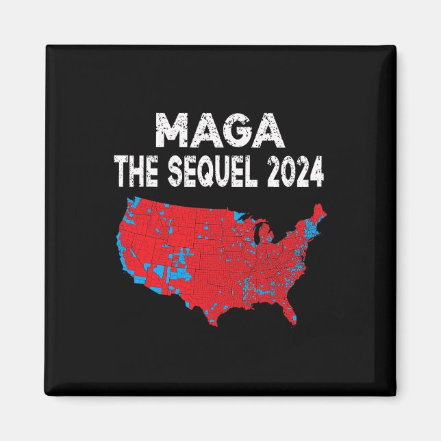 Aimant Mega La Sequel Président Trump 2024 Carte électora (Devant)