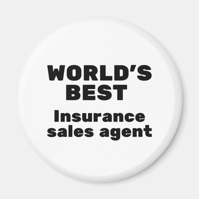 Aimant Meilleur agent commercial d'assurance au monde (Devant)