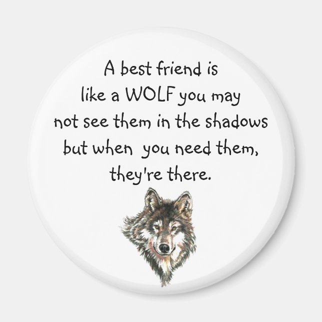 Aimant Meilleur Ami Citation Inspirationnelle Loup, Loups (Devant)