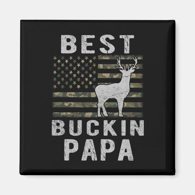 Aimant Meilleur Bucking Papa Camouflage Drapeau Américain (Devant)