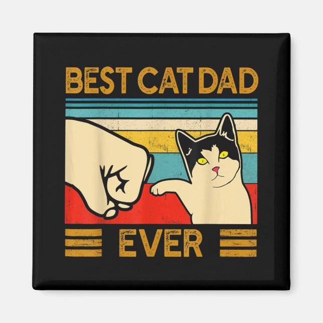 Aimant Meilleur Chat Papa Jamais Drôle Chat Papa (Devant)