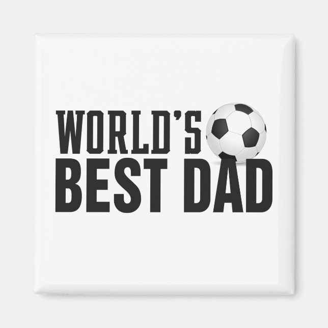 Aimant Meilleur footballeur de typographie papa du monde  (Devant)