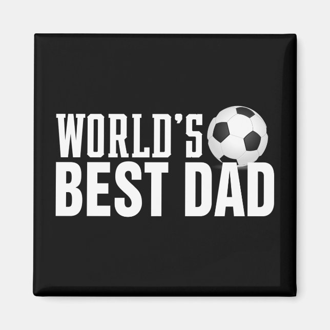 Aimant Meilleur footballeur de typographie papa du monde  (Devant)