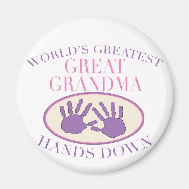 Aimant Meilleur Grand-Mère Mains Bas T-shirt (Devant)