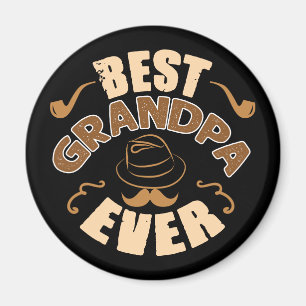 Aimant Meilleur grand-père jamais - Illustration Casquett