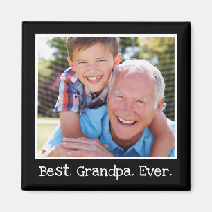 Aimant Meilleur grand-père jamais photo Noir personnalisé