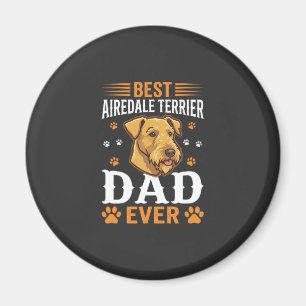 Aimant Meilleur papa Airedale Terrier de tous les temps a