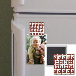 Aimant Meilleur papa Brown Motif rouge