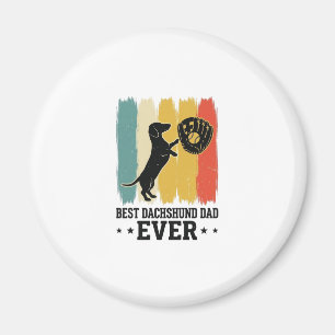 Aimant Meilleur Papa Dachshund Vintage Baseball Chien T-s