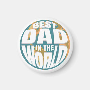Aimant Meilleur papa dans la Fête des pères mondiale Retr
