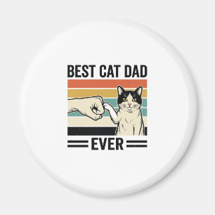 Aimant Meilleur Papa de Chat Retro Chat Poing Bump T-Shir