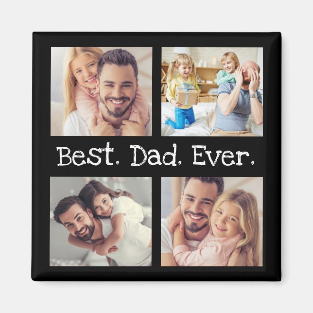 Aimant Meilleur papa Ever 4 photo Collage de photos Garde (Devant)