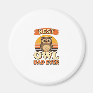 Aimant Meilleur papa hibou jamais vintage gravure concept