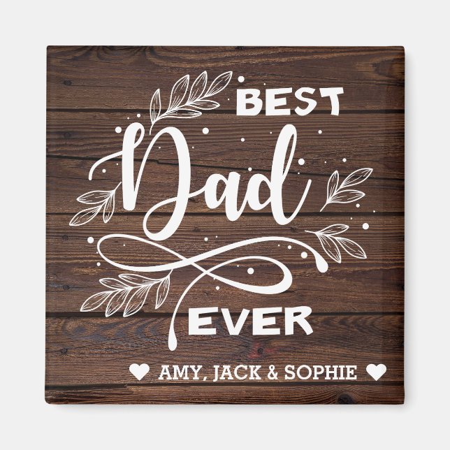 Aimant Meilleur Papa Jamais Custom Modern Script Magnat (Devant)